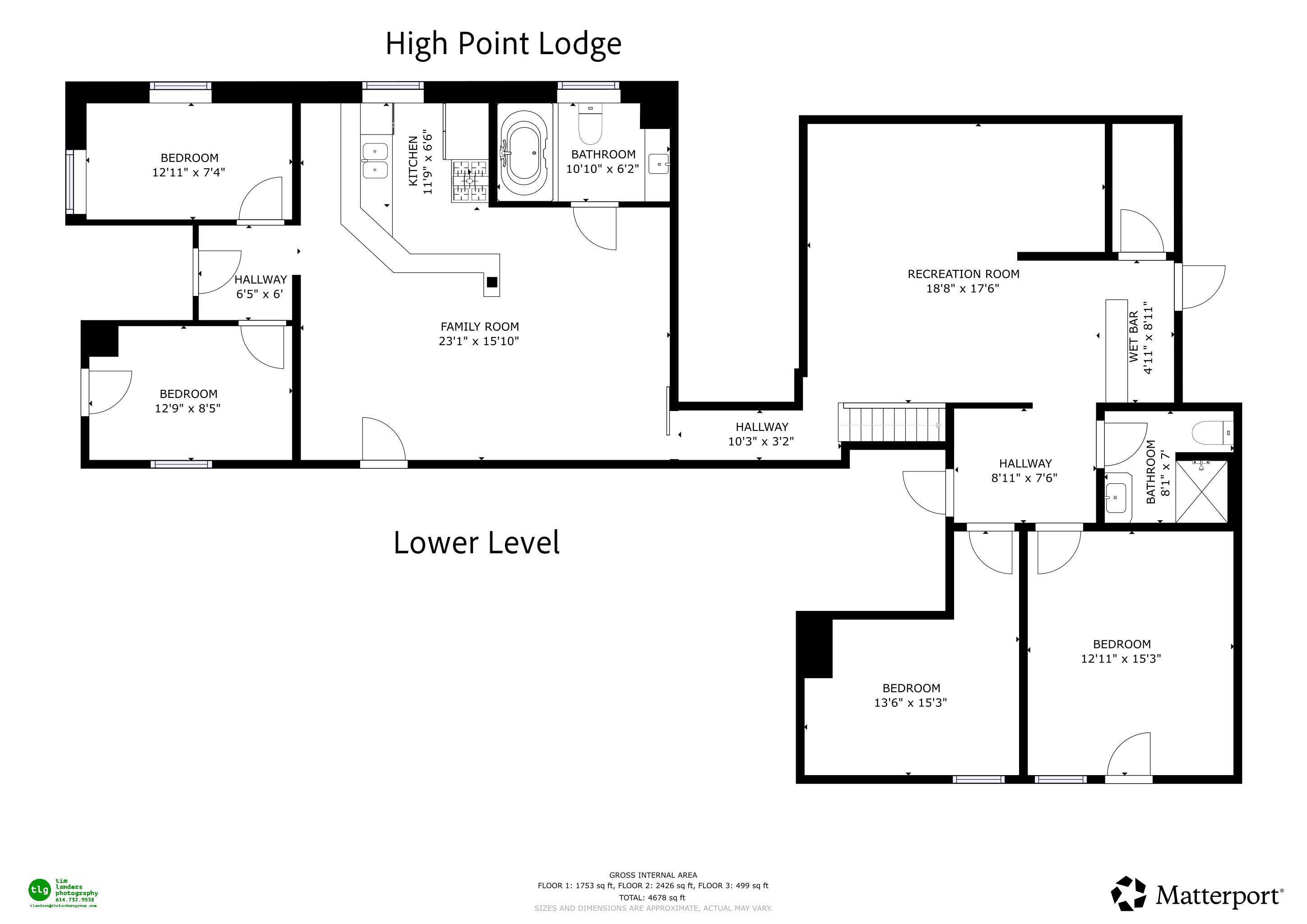 High Point Lodge lower level floor plan
