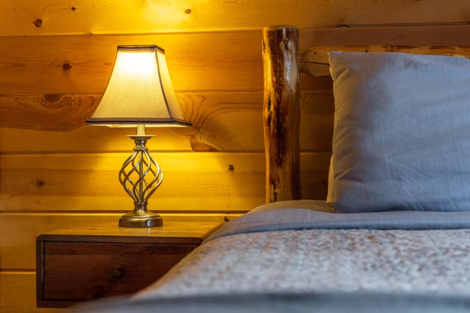 Recreation room with sleeper sofa at Little Pine Cabin